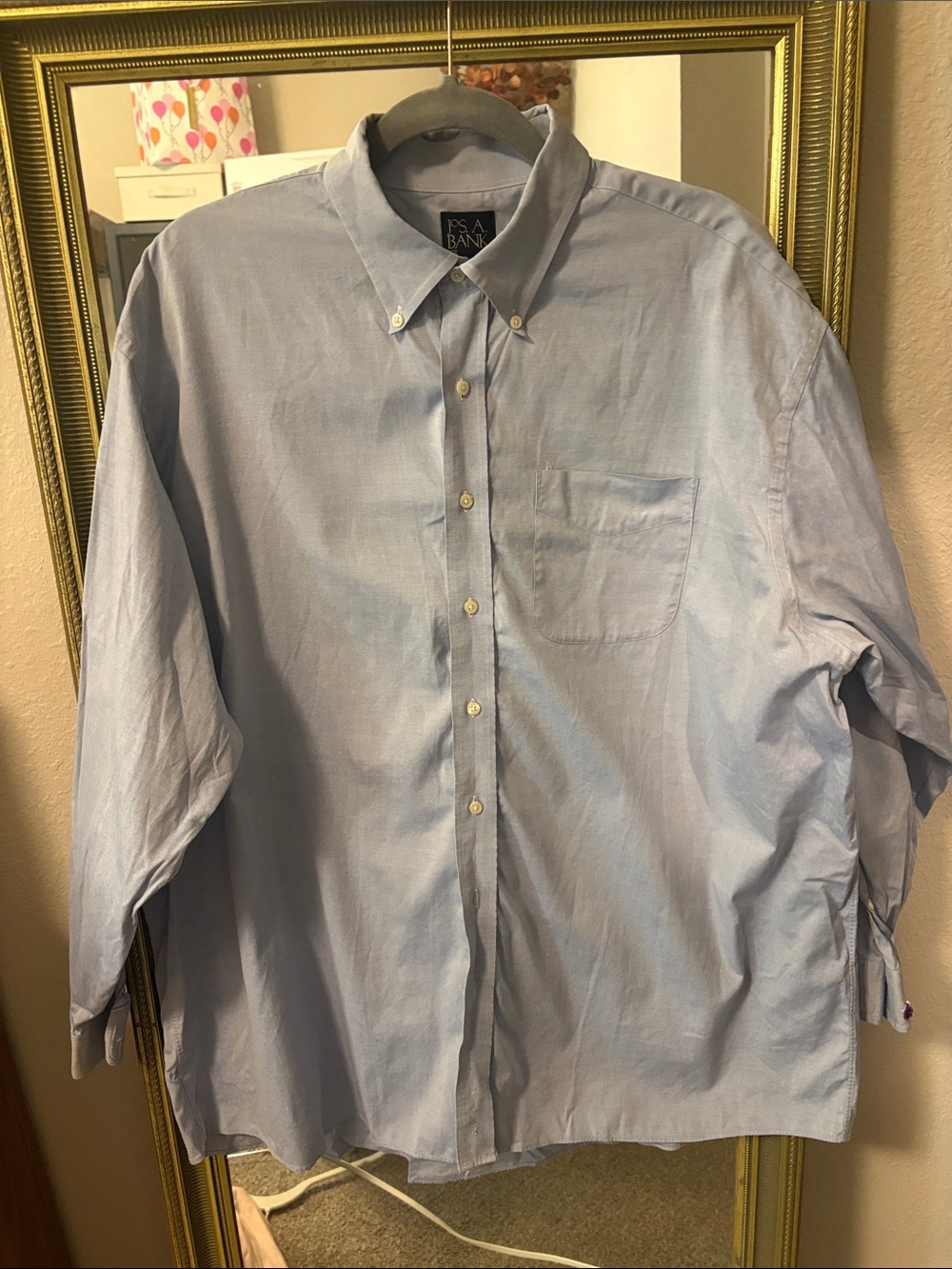 Jos. A. Bank Men's Light Blue Button-Down Dress Shirt 18-35